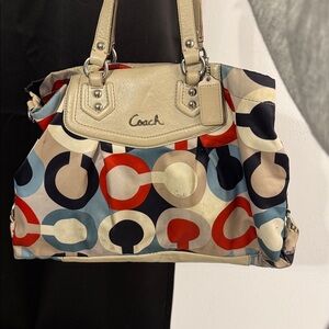 Coach large Red and Blue Tote/crossbody